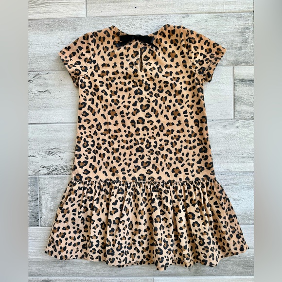 Carters Girls Cheetah Print Corduroy Short Sleeve Dress - Size 4/5 - Picture 3 of 4